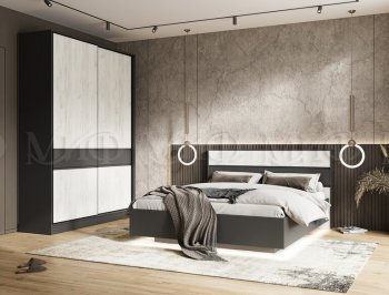 Кровать парящая Роджина графит/крафт белый (Миф) в Заречном - zarechnyj.mebel-e96.ru