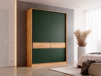 Шкаф-купе 1800 мм Роджина крафт/изумрудный (Миф) в Заречном - zarechnyj.mebel-e96.ru | фото