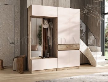 Прихожая Роджина крафт серый/кашемир, модульная (Миф) в Заречном - zarechnyj.mebel-e96.ru
