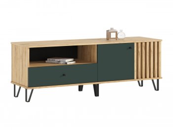 Тумба ТВ (1500) Роджина крафт/изумрудный (Миф) в Заречном - zarechnyj.mebel-e96.ru