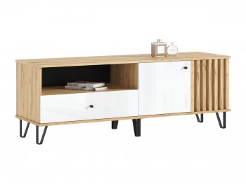 Тумба ТВ (1500) Роджина крафт/белый (Миф) в Заречном - zarechnyj.mebel-e96.ru