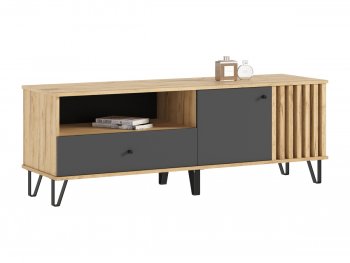 Тумба ТВ (1500) Роджина крафт/графит (Миф) в Заречном - zarechnyj.mebel-e96.ru