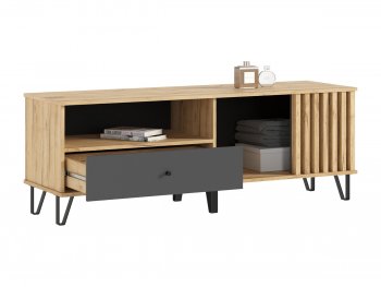 Тумба ТВ (1500) Роджина крафт/графит (Миф) в Заречном - zarechnyj.mebel-e96.ru