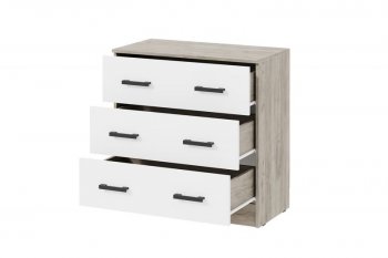 Комод Ронда КМ-02 дуб крафт серый/белый (ИЦ) в Заречном - zarechnyj.mebel-e96.ru