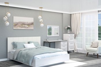 Кровать с подъемным механизмом Шарм (арт.031М1) экокожа Sontex Milk (Диал) в Заречном - zarechnyj.mebel-e96.ru