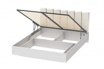 Кровать с подъемным механизмом Шарм (арт.031М1) экокожа Sontex Milk (Диал) в Заречном - zarechnyj.mebel-e96.ru