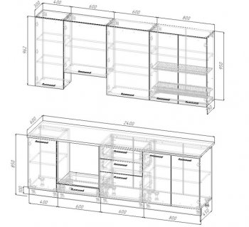 Кухонный гарнитур Старое дерево МДФ 2400 мм Sanvut в Заречном - zarechnyj.mebel-e96.ru