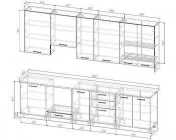 Кухонный гарнитур высокий Умбра 3000 мм МДФ в Заречном - zarechnyj.mebel-e96.ru