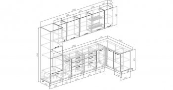 Угловой кухонный гарнитур Изумруд 3200х1400 мм в Заречном - zarechnyj.mebel-e96.ru