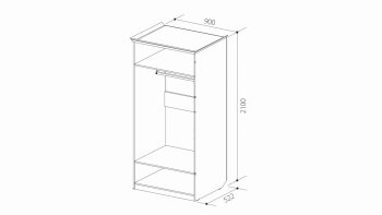 Шкаф 900 мм 2х дверный для платья ШиК-2 (Уголок Школьника 2) в Заречном - zarechnyj.mebel-e96.ru