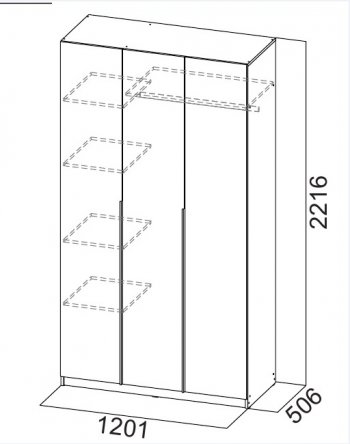 Шкаф 1200 мм ШК-5 графит (СВ) в Заречном - zarechnyj.mebel-e96.ru