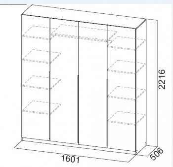 Шкаф 1600 мм ШК-5 с антресолью графит (СВ) в Заречном - zarechnyj.mebel-e96.ru