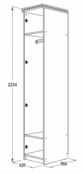 Шкаф 1-но дверный для одежды Ольга-13 в Заречном - zarechnyj.mebel-e96.ru