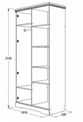 Шкаф 1000 мм для одежды и белья Ольга-12 МДФ в Заречном - zarechnyj.mebel-e96.ru