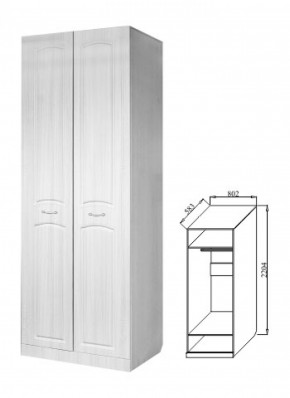 Шкаф 2-х дверный для платья и белья Ева-10 в Заречном - zarechnyj.mebel-e96.ru