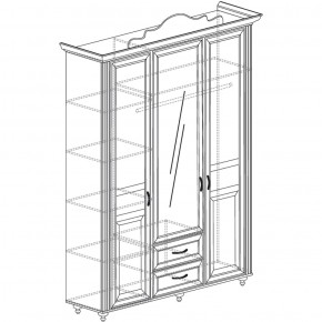 Шкаф 3-дверный Алиса 563 (Яна) в Заречном - zarechnyj.mebel-e96.ru