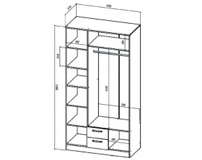 Шкаф 3-х створчатый Коста-Рика 1200 мм (Лин) в Заречном - zarechnyj.mebel-e96.ru