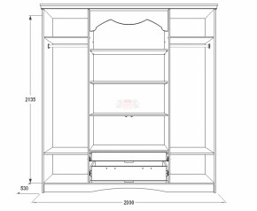 Шкаф 2000 мм для одежды и белья Ольга-10 МДФ в Заречном - zarechnyj.mebel-e96.ru