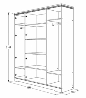 Шкаф 1800 мм для одежды и белья Ольга-12 МДФ в Заречном - zarechnyj.mebel-e96.ru