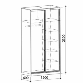 Шкаф-купе Рио 1-600 (полки справа) в Заречном - zarechnyj.mebel-e96.ru