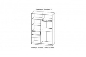 Шкаф-купе ВИКТОРИ-13 Анкор темный в Заречном - zarechnyj.mebel-e96.ru