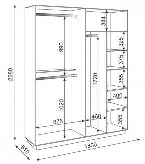 Шкаф 4-х дверный 1800 мм Тиффани М22 (Риннер) в Заречном - zarechnyj.mebel-e96.ru