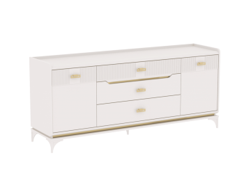 Комод широкий Сиде Белый (СБК) в Заречном - zarechnyj.mebel-e96.ru