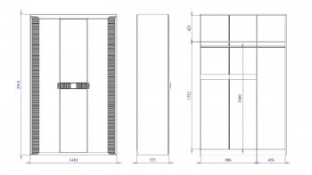 Шкаф 1400 мм 3-дверный Сиде Белый (СБК) в Заречном - zarechnyj.mebel-e96.ru
