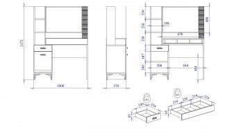 Стол туалетный Сиде Белый (СБК) в Заречном - zarechnyj.mebel-e96.ru