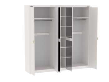 Шкаф 2300 мм 5-дверный NEW Сиде Белый (СБК) в Заречном - zarechnyj.mebel-e96.ru