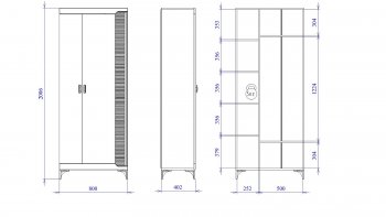 Шкаф 800 мм 2-дверный NEW Сиде Белый (СБК) в Заречном - zarechnyj.mebel-e96.ru