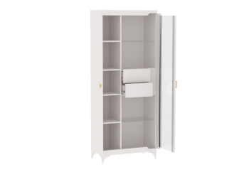 Пенал со стеклом широкий NEW Сиде Белый (СБК) в Заречном - zarechnyj.mebel-e96.ru