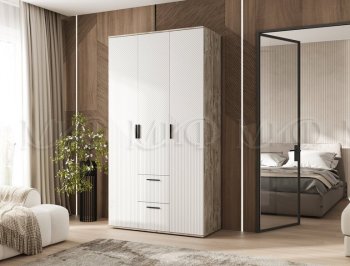 Шкаф 1200 мм Сильвия, дуб юкон/белый (Миф) в Заречном - zarechnyj.mebel-e96.ru