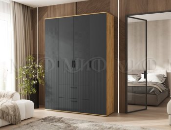 Шкаф 1600 мм Сильвия, крафт/графит (Миф) в Заречном - zarechnyj.mebel-e96.ru