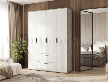 Шкаф 1600 мм Сильвия, дуб юкон/белый (Миф) в Заречном - zarechnyj.mebel-e96.ru