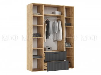 Шкаф 1600 мм Сильвия, крафт/графит (Миф) в Заречном - zarechnyj.mebel-e96.ru