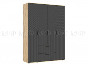 Шкаф 1600 мм Сильвия, крафт/графит (Миф) в Заречном - zarechnyj.mebel-e96.ru