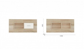 Система Стелс Полка навесная 1д Дуб сонома/Белый в Заречном - zarechnyj.mebel-e96.ru