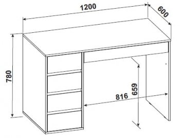 Стол компьютерный №13+пенал ШК-5 (СВ) в Заречном - zarechnyj.mebel-e96.ru