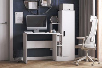 Компьютерный стол СКМ-2 белый (Микон) в Заречном - zarechnyj.mebel-e96.ru