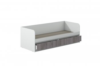 Кровать Соната 900 белый/крафт серый (Зарон) в Заречном - zarechnyj.mebel-e96.ru