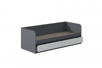 Кровать Соната 900 графит/белый (Зарон) в Заречном - zarechnyj.mebel-e96.ru