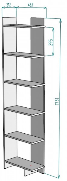 Стеллаж S4 (Белый) в Заречном - zarechnyj.mebel-e96.ru