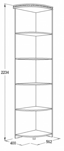 Стеллаж угловой Ольга-13 (400*562) в Заречном - zarechnyj.mebel-e96.ru
