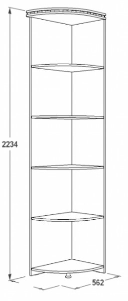 Стеллаж угловой Ольга-13 (562*562) в Заречном - zarechnyj.mebel-e96.ru