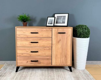 Комод-Тумба (1дв,4ящ) SVETLANA LOFT, дуб золотой (Генезис) в Заречном - zarechnyj.mebel-e96.ru