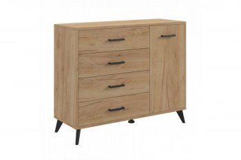 Комод-Тумба (1дв,4ящ) SVETLANA LOFT, дуб золотой (Генезис) в Заречном - zarechnyj.mebel-e96.ru