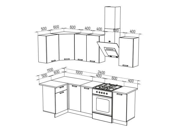 Кухонный гарнитур Техно 1.1*1.8 м Вариант 6 (Миф) в Заречном - zarechnyj.mebel-e96.ru