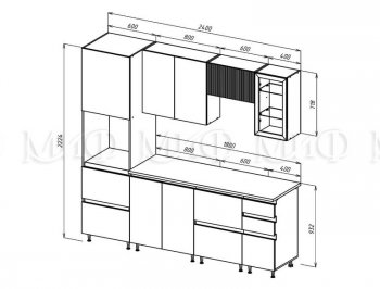 Кухонный гарнитур Техно-6 2400 мм (Миф) в Заречном - zarechnyj.mebel-e96.ru