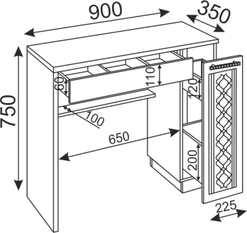 Туалетный стол Тиффани М36 (Риннер) в Заречном - zarechnyj.mebel-e96.ru